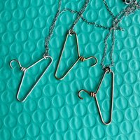Miniature Coat Hanger Necklace, Choice of Sterling, Copper, Brass