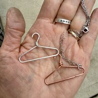 Miniature Coat Hanger Necklace, Choice of Sterling, Copper, Brass