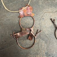 Copper Snowman Ornament