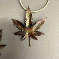 Copper hemp cannabis marijuana leaf ornament