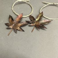 Copper hemp cannabis marijuana leaf ornament