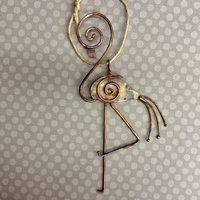 Copper Flamingo Ornament