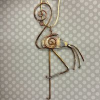 Copper Flamingo Ornament