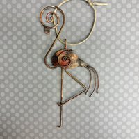 Copper Flamingo Ornament