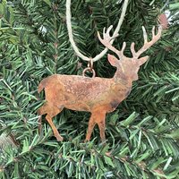 Copper Buck Male Deer with antlers ornament. 