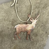 Copper Buck Male Deer with antlers ornament. 