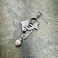 Freeform, Organic Sterling Necklace, tilted to right view.