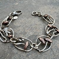 Mixed metal mushroom bracelet, photo 4