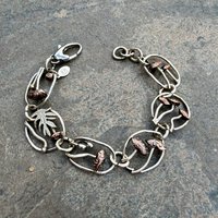 Mixed metal mushroom bracelet, photo 5