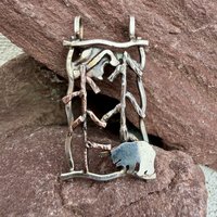 Mountain Scene Shadowbox-style Necklace
