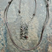 Mountain Scene Shadowbox-style Necklace