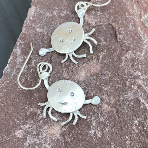 Sterling silver crab earrings, photo 4