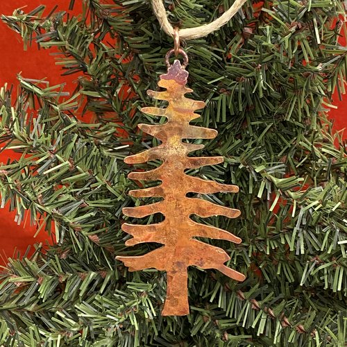 Copper Pine Tree Ornament