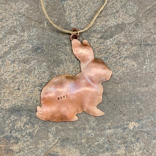 copper bunny rabbit ornament