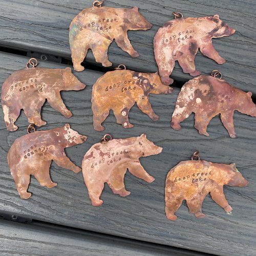 Copper Bear Ornament/variations in patina