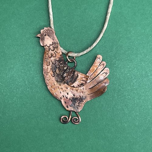 Copper chicken or rooster copper ornament 3