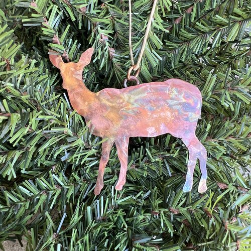 Copper Doe Silhouette Ornament.