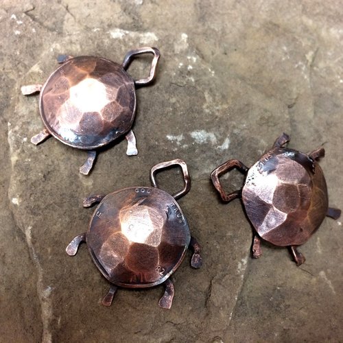 copper penny sea turtle necklace