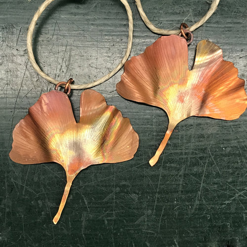 Copper Ginkgo Leaf Ornament