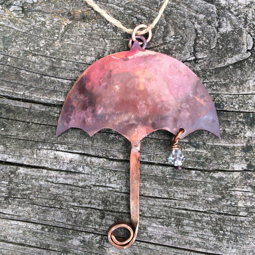 copper umbrella ornament