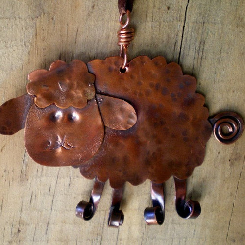 copper sheep ornament
