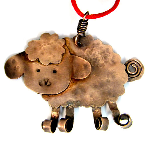 copper sheep ornament