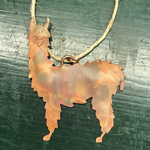 copper llama ornament, 2