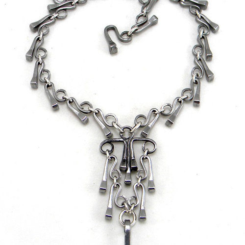 horseshoe nail chandelier necklace