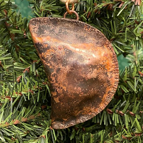 copper pierogi ornament