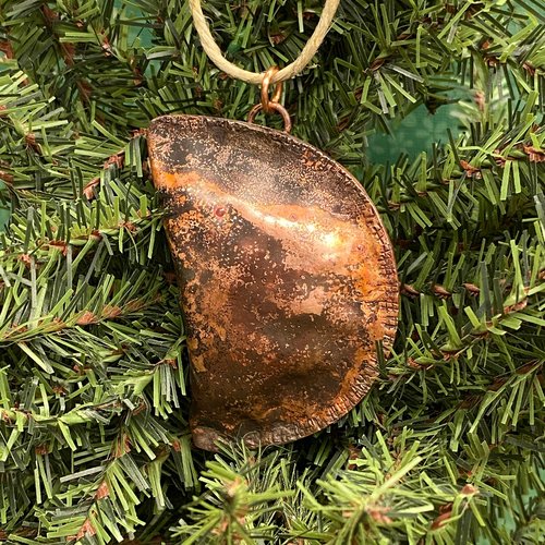 copper pierogi ornament
