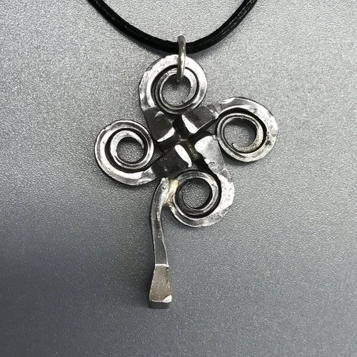 horseshoe nail shamrock clover necklace