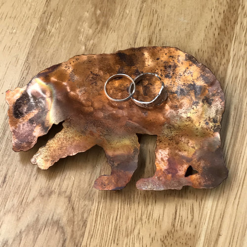 copper bear trinket dish