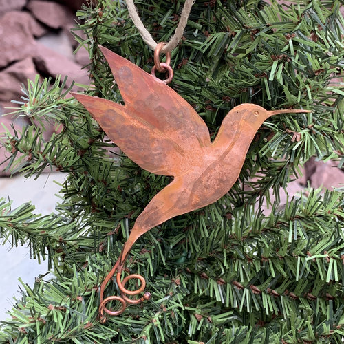 copper hummingbird ornament