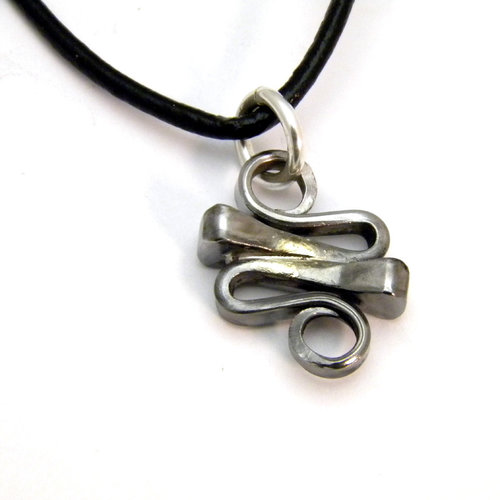 horseshoe nail squiggle necklace