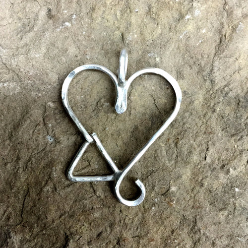 Adoption Triad pendant, sterling silver