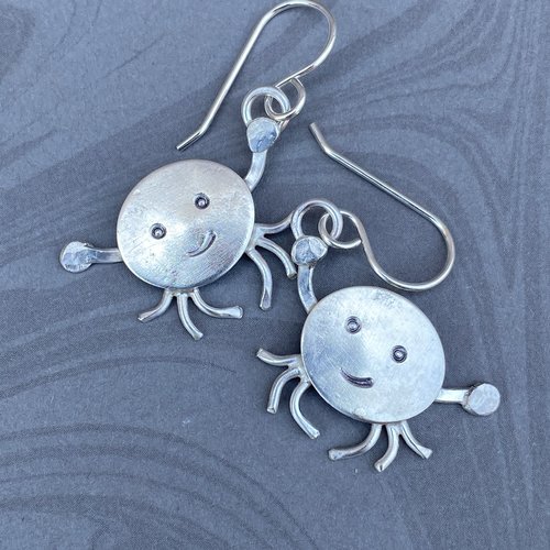 Sterling silver crab earrings, photo 5