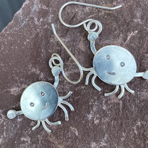 Sterling silver crab earrings, photo 3