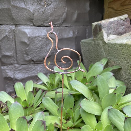 copper snail plant decor, view 3
