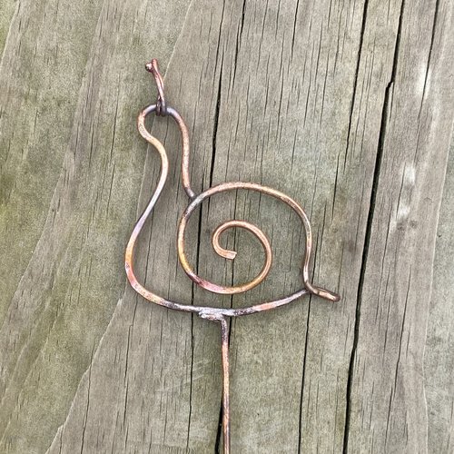 copper snail plant decor, view 2