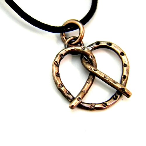 copper pretzel necklace