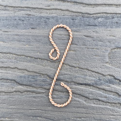 Twisted 2" ornament hooks, rose gold.