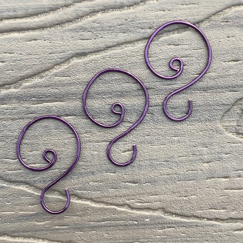 small purple swirl ornament hooks
