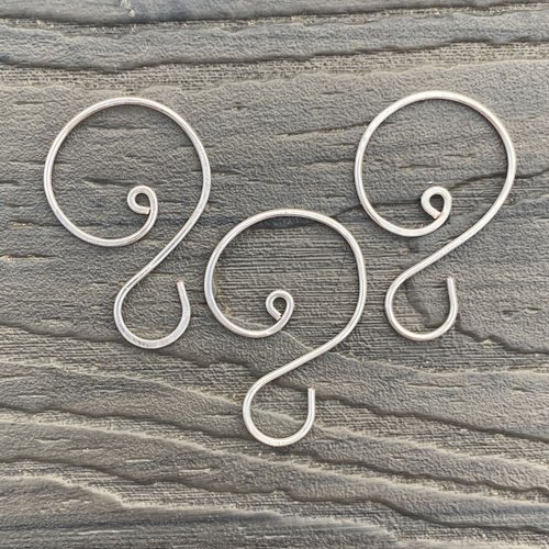 small silver swirl ornament hooks