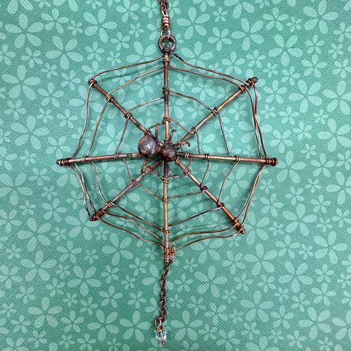 copper spider web ornament
