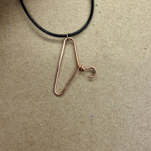 Miniature Coat Hanger Necklace, Choice of Sterling, Copper, Brass
