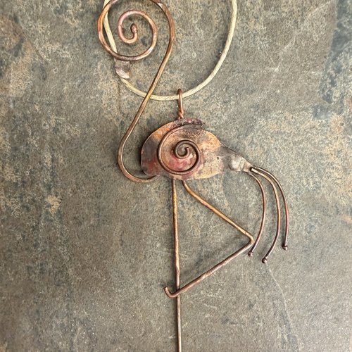 Copper Flamingo Ornament