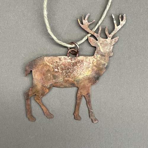 Copper Buck Male Deer with antlers ornament. 