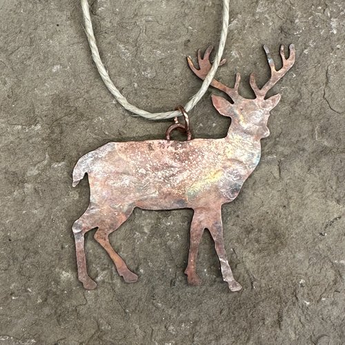 Copper Buck Male Deer with antlers ornament. 