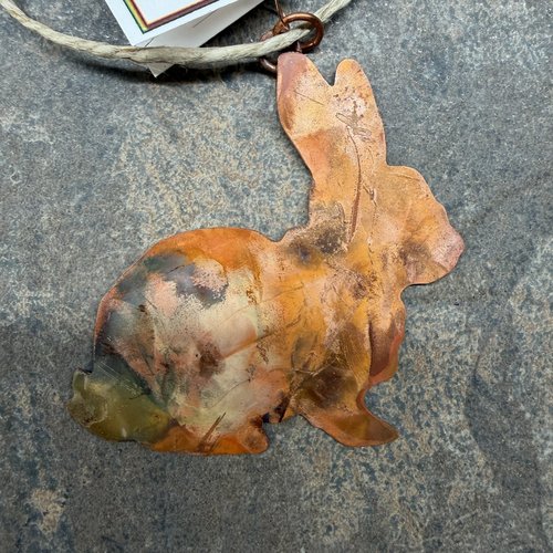 Copper Bunny Rabbit Ornament