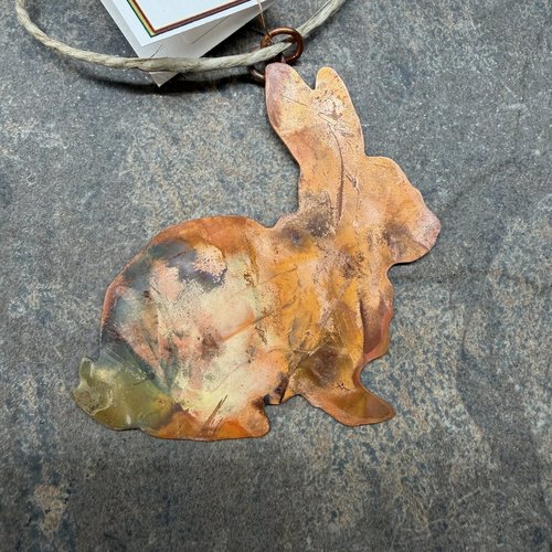 Copper Bunny Rabbit Ornament